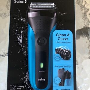Braun Series 3 Wet & Dry Electric Shaver - Black and Blue